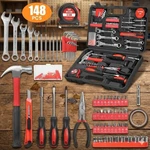 General Household Tool Kit 148 Pcs - Basic Mechanic Repair Set For Home & Garage. Fixed Price $43.99.
