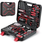 Eastvolt 218-PIECE Household Tool Kit, Auto Repair Set, Black + Red. Fixed Price $95.98.