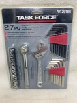Task Force 27 Pc Mechanics Tool Set, Sockets, Ratchet, Wrench, Hex Keys #0129186. Fixed Price $21.99.