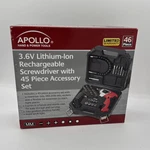 Apollo Tool Lightweight Cordless Screwdriver Set 3.6V Ion Rechargeable 45 Pc. Fixed Price $19.05.