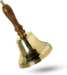 Arsuk Brass Handbell For Adults Large School With Wooden Handle Loud Clear. Fixed Price $22.33.