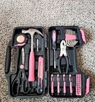 39PC Apollo Pink Household Kit W/plastic Latching Storage Toolbox. Fixed Price $13.77.