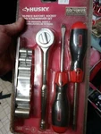 Husky 10-PIECE Ratchet, Socket And Screwdriver Set. Fixed Price $18.00.