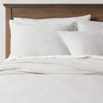 Threshold Duvet Cover Set Double-needle Stitching Space Dyed, Gray, Cal King. Fixed Price $37.39.