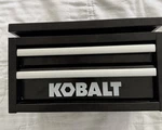 Kobalt Black Mini 2 Drawer/ Top Lid Opens Steel Tool Box - Preowned Excellent. Fixed Price $22.00.