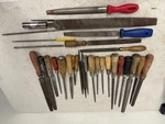 Lot Of Vintage Nicholson Files Round Bastard Tapered Square Flat W/ Wood Handle. Fixed Price $74.99.