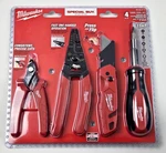 Milwaukee 4PC Electrician's Hand Tool Set Wire Stripper Cutter Screwdriver Knife. Fixed Price $29.98.