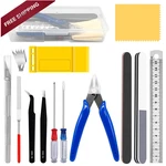 Yauhar 17PCS Hobby Model Basic Tool Kit Contains Flush Pliers, Mini Silver. Fixed Price $21.44.