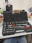 Stalwart 52 Piece 1/4, 3/8, And 1/2, Socket Drive Sae Metric Set. Fixed Price $29.99.