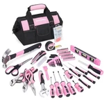 220PC Pink Tool Set For Women Home Repair Kit With 12" Wide Mouth Bag. Fixed Price $54.99.