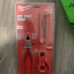 Milwaukee 4 Pc Coax Install Kit Diagonal Cutting Pliers Crimper Stripper Zipper. Fixed Price $35.00.