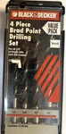 Black & Decker 4-PC. Brad Point Wood Drill Bit Set With Case. Fixed Price $9.69.