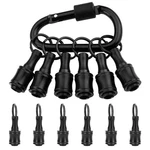 Katerk 6PC Black Bit Holder Keychain, 1/4IN Hex Shank Portable Screwdriver Bi.... Fixed Price $13.13.