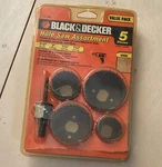 Black & Decker 71-120 Hole Saw Assortment, 5-PIECE, 1-1/4 To 2-1/8 In. Fixed Price $17.95.