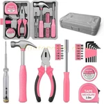 25PCS Pink Household Diy Tool Kit, Small Mini Box Set Of Starter Basic. Fixed Price $15.99.