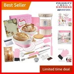 Elegant Pink Sourdough Starter Kit - 41OZ Jar & 23 Essential Tools Included. Fixed Price $113.90.