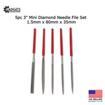 5PC 3" Diamond Needle File Set 1.5MM X 80MM 35MM Carving Ceramics Tile Glass. Fixed Price $7.99.