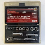 New! Popular Mechanics 13 Piece Sae Socket Set,chrome W/case Made In Usa. Fixed Price $29.99.