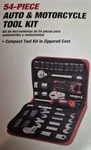 Hyper Tough 54 Piece Auto & Motorcycle Tool Kit New Sealed With Zippered Case. Fixed Price $29.98.