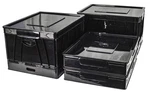 Storex Collapsible Storage Crate W/ Lid, Black 4-PACK, 17.25X14.25X10.5". Fixed Price $114.09.