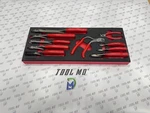 Snap-on Tools Usa New Red 10-PIECE Diagonal Cutter Pliers Foam Set PLDC1000FR. Fixed Price $1195.00.