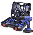 Jar-owl 112PC Set, Cordless Drill, Hammer, Pliers, Hand Home Repair. Fixed Price $106.99.