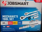 Jobsmart 44PC Mechanic's Tool Socket Set Sae Mm 1/4" 3/8" 1/2" 2X Ratchets Auto. Fixed Price $58.95.