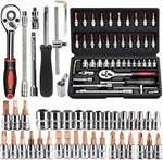 46-PIECE Socket Wrench Set With Quick-release Ratchet, 1/4" Drive Tool Kit. Fixed Price $36.78.