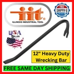 Iit 12" Wrecking Bar Pry Nail Puller Steel Forged Heavy Duty Handheld Anti-rust. Fixed Price $15.95.