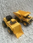 Mtc Hot Rods Dump Truck And Loader Set Yellow Monster Wheels Toy Vehicles. Fixed Price $90.00.