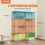 Large 4-TIER Cat Cage, 41 X 14 55", Detachable Metal Wire Enclosure, Black. Fixed Price $99.26.