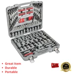 155 Pc Master Mechanics Tool Set Socket Wrench Kit W/ Case Sae Metric. Fixed Price $149.65.