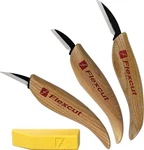 Flexcut Starter Set 3 Different Style Blades W/polishing Compound Ash Wood KN500. Fixed Price $61.49.