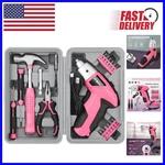 Versatile Pink Electric Screwdriver And Tool Set Essential For Small Repairs. Fixed Price $57.99.