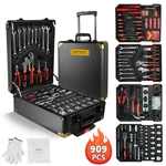 909 Pcs Mechanics Tool Set Wrench Socket Kit Ratchet Metric With Box. Fixed Price $98.00.