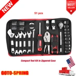 51 Pcs Auto Repair Tool Kit W/ Adjustable Wrench Reversible Ratchet & Tire Gauge. Fixed Price $40.54.