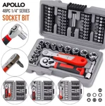 Apollo 1/4" Drive Quick Release Ratchet & Bit Set Cr-v Steel Auto Repair Tool. Fixed Price $39.99.