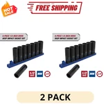 2PACK Hyper Tough 9-PIECE 1/2-INCH Drive Deep Metric Impact Socket Set. Fixed Price $51.99.