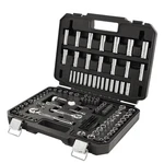 Hart 140-PIECE 1/4 And 3/8-INCH Drive Mechanics Tool Set, Chrome Finish. Fixed Price $80.00.