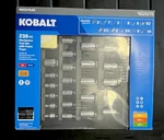 Kobalt 238 Piece Mechanics Tool Set With Foam Trays. Fixed Price $155.00.