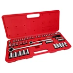 Alltrade Ratchet Drive Socket Wrench 50 Piece Red Case Tools Complete. Fixed Price $37.11.