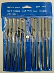 12 Piece Set Precision Needle File Assorted Shaped Poly Handles. Fixed Price $10.88.