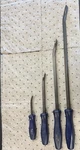 Snap-on 4-PIECE Steel Pry Bar Set Blue Hard Handles, Rare. Fixed Price $225.00.