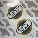 Stanley Tools Chest Type Logo Teal Yellow White Usa Vinyl Decals 2.4 Set Of. Fixed Price $11.90.