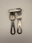 Dakota Adventure Camping Utensil Set Multi Tool Knife 5 Fork Spoon W/ Case (4). Fixed Price $15.00.