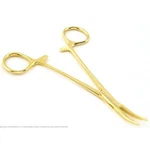 Gold Plated Curved Tip Locking Forceps 5" Jewelers Jewelry Repair Tool. Fixed Price $10.14.
