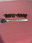 Vtg Craftsman 1/2" Drive VG-44809 ,quick Release Ratchet Made In Usa + Sockets. Fixed Price $25.99.