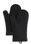 Kitchenaid Silicone Oven Mitts 2-PACK 7"X13" Matte Black Heat Safe. Fixed Price $34.99.