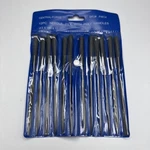 New Central Forge P4614 12PC Mini Needle File Set With Poly Handles. Fixed Price $13.99.