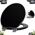 Angel Shield Toilet Seat With Zinc Alloy Hinges Quiet-close Round, Black. Fixed Price $86.18.